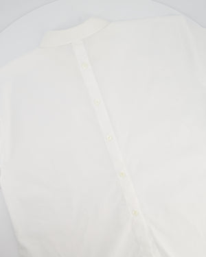 Fendi White Short-Sleeve Bowling Shirt with Logo Detail Size IT 40 (UK 8)
