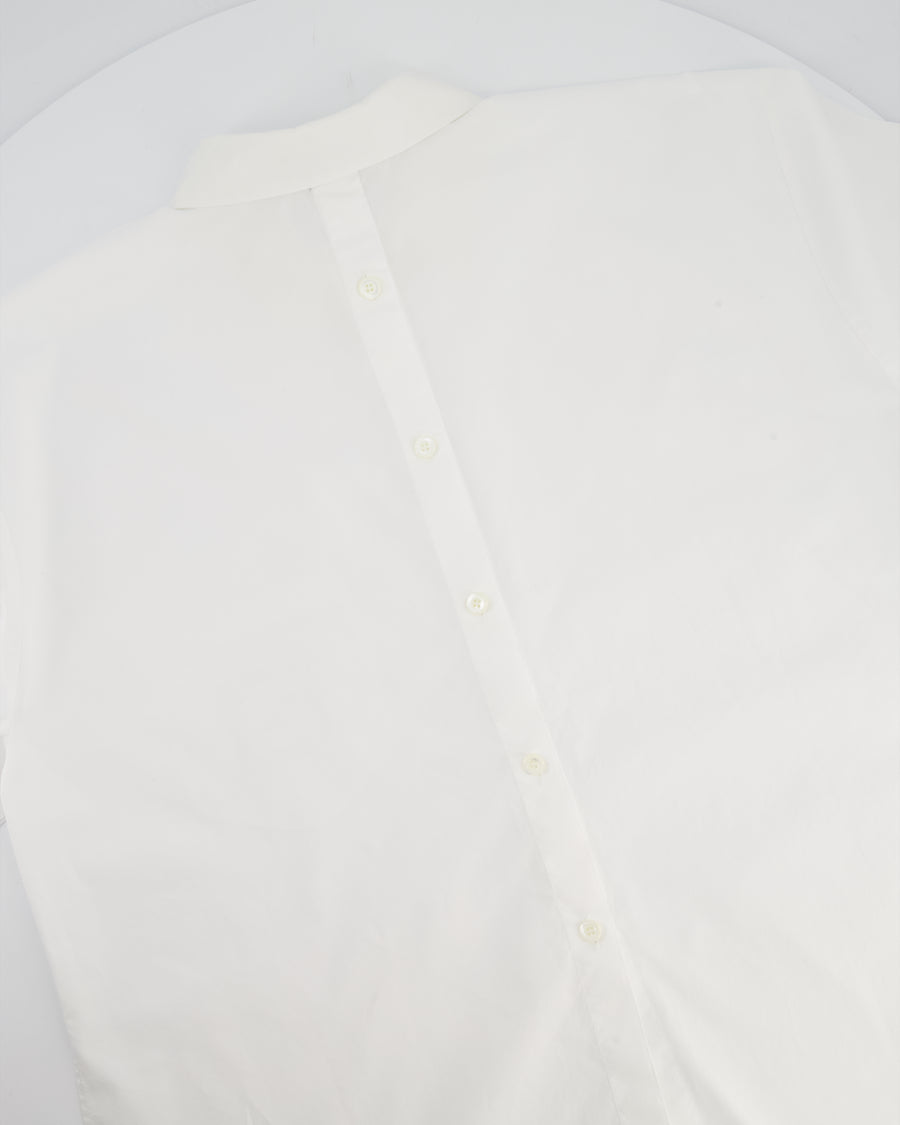 Fendi White Short-Sleeve Bowling Shirt with Logo Detail Size IT 40 (UK 8)