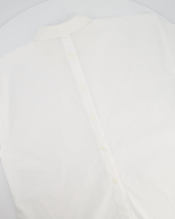 Fendi White Short-Sleeve Bowling Shirt with Logo Detail Size IT 40 (UK 8)