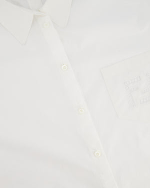 Fendi White Short-Sleeve Bowling Shirt with Logo Detail Size IT 40 (UK 8)