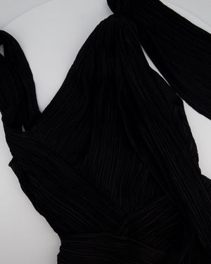 Cult Gaia Black Plissé Strapless Midi Dress Size US 4 (UK 8)