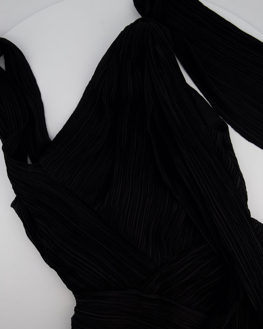 Cult Gaia Black Plissé Strapless Midi Dress Size US 4 (UK 8)