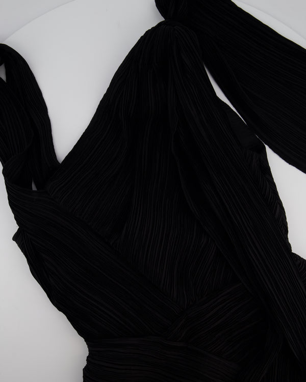Cult Gaia Black Plissé Strapless Midi Dress Size US 4 (UK 8)