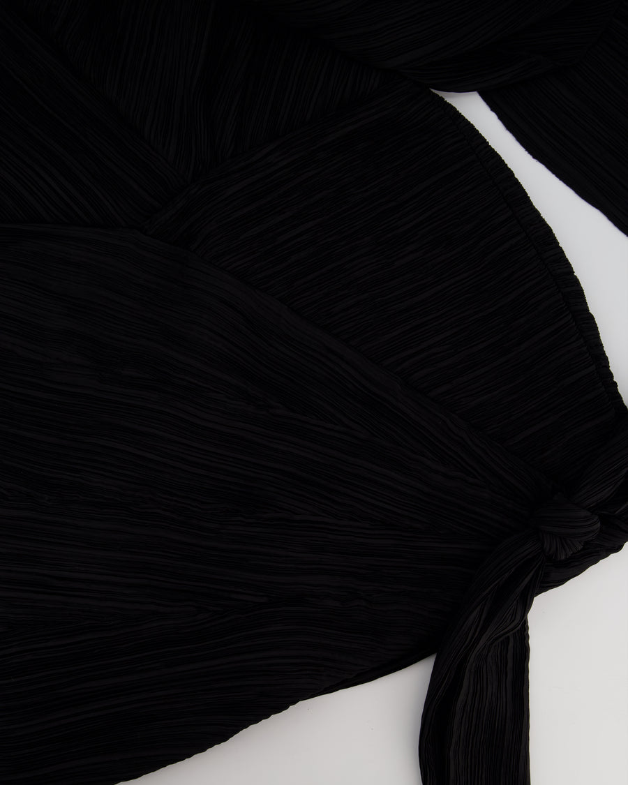Cult Gaia Black Plissé Strapless Midi Dress Size US 4 (UK 8)