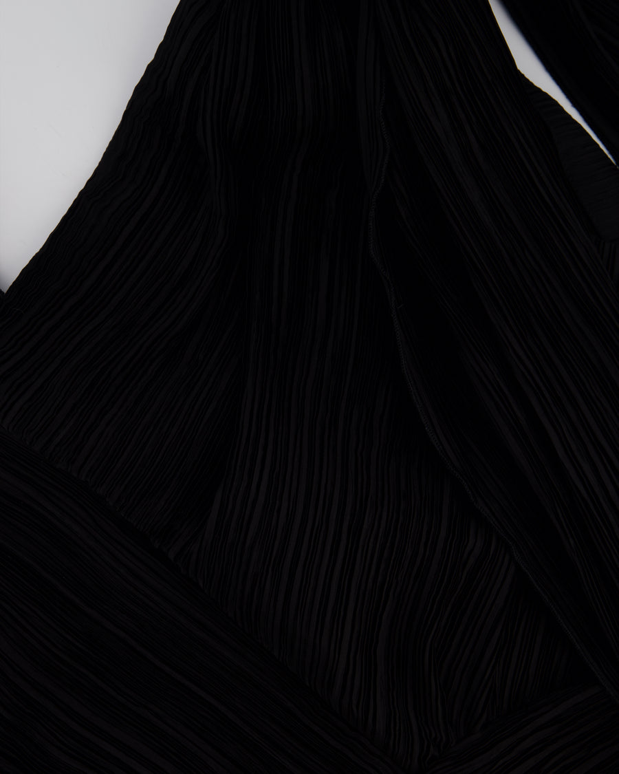 Cult Gaia Black Plissé Strapless Midi Dress Size US 4 (UK 8)