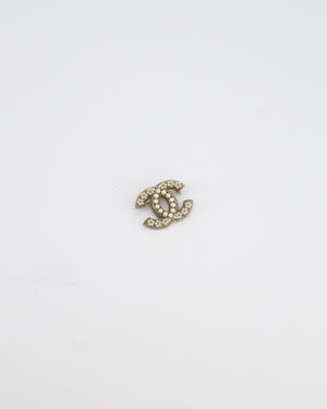 Chanel 2013-2014 CC Logo Pearl Brooch in Champagne Gold Hardware