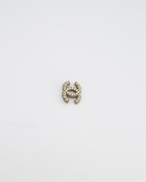 Chanel 2013-2014 CC Logo Pearl Brooch in Champagne Gold Hardware