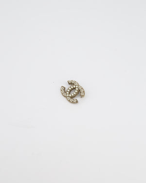 Chanel 2013-2014 CC Logo Pearl Brooch in Champagne Gold Hardware