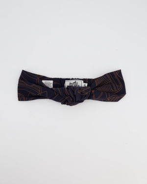 Hermes Bleu Gabier "Thalassa" Print Headband