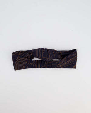 Hermes Bleu Gabier "Thalassa" Print Headband