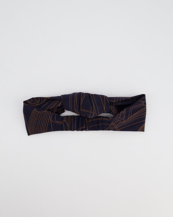 Hermes Bleu Gabier "Thalassa" Print Headband