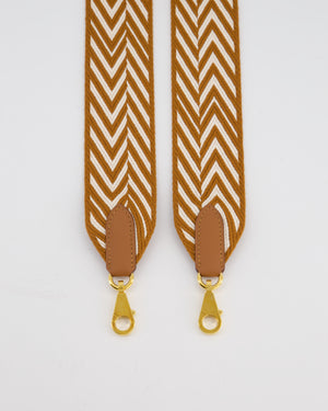 Hermès Gold & White Sangle ZigZag 50mm Bag Strap RRP £1020
