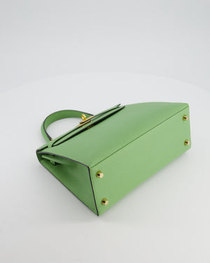 *HOT COLOUR* Hermès Kelly 25 Sellier Bag in Vert Criquet Epsom Leather with Gold Hardware