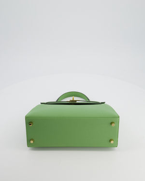 *HOT COLOUR* Hermès Kelly 25 Sellier Bag in Vert Criquet Epsom Leather with Gold Hardware