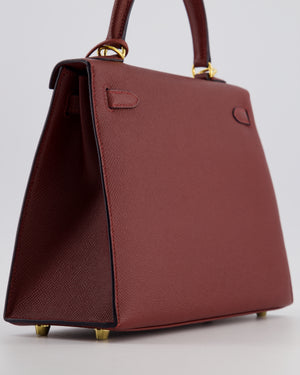 *SUPER RARE* Hermès Kelly 25 Sellier Bag in Rouge H Epsom Leather with Gold Hardware