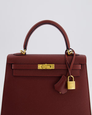 *SUPER RARE* Hermès Kelly 25 Sellier Bag in Rouge H Epsom Leather with Gold Hardware