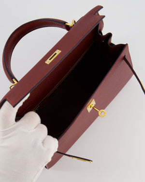 *SUPER RARE* Hermès Kelly 25 Sellier Bag in Rouge H Epsom Leather with Gold Hardware