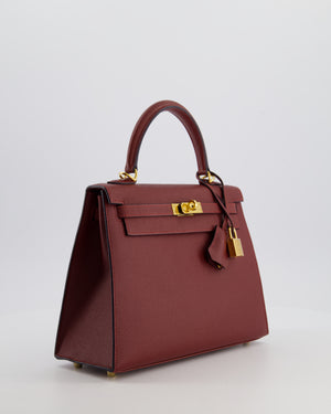 *SUPER RARE* Hermès Kelly 25 Sellier Bag in Rouge H Epsom Leather with Gold Hardware
