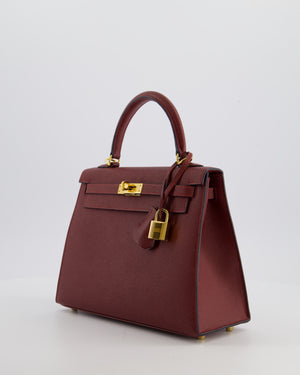 *SUPER RARE* Hermès Kelly 25 Sellier Bag in Rouge H Epsom Leather with Gold Hardware