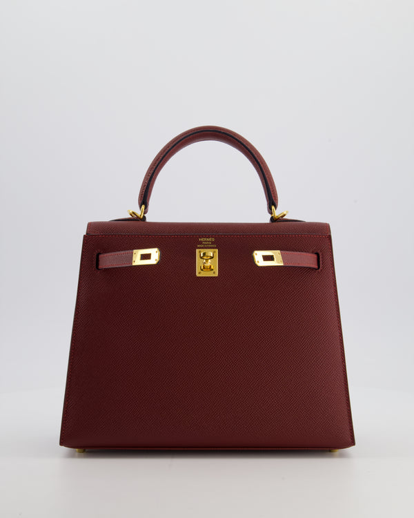 *SUPER RARE* Hermès Kelly 25 Sellier Bag in Rouge H Epsom Leather with Gold Hardware