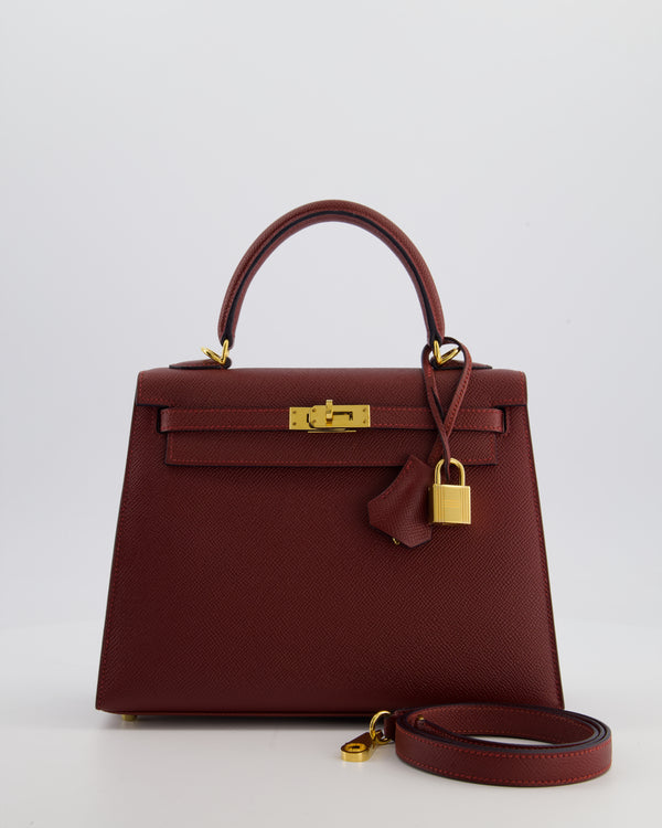 *SUPER RARE* Hermès Kelly 25 Sellier Bag in Rouge H Epsom Leather with Gold Hardware