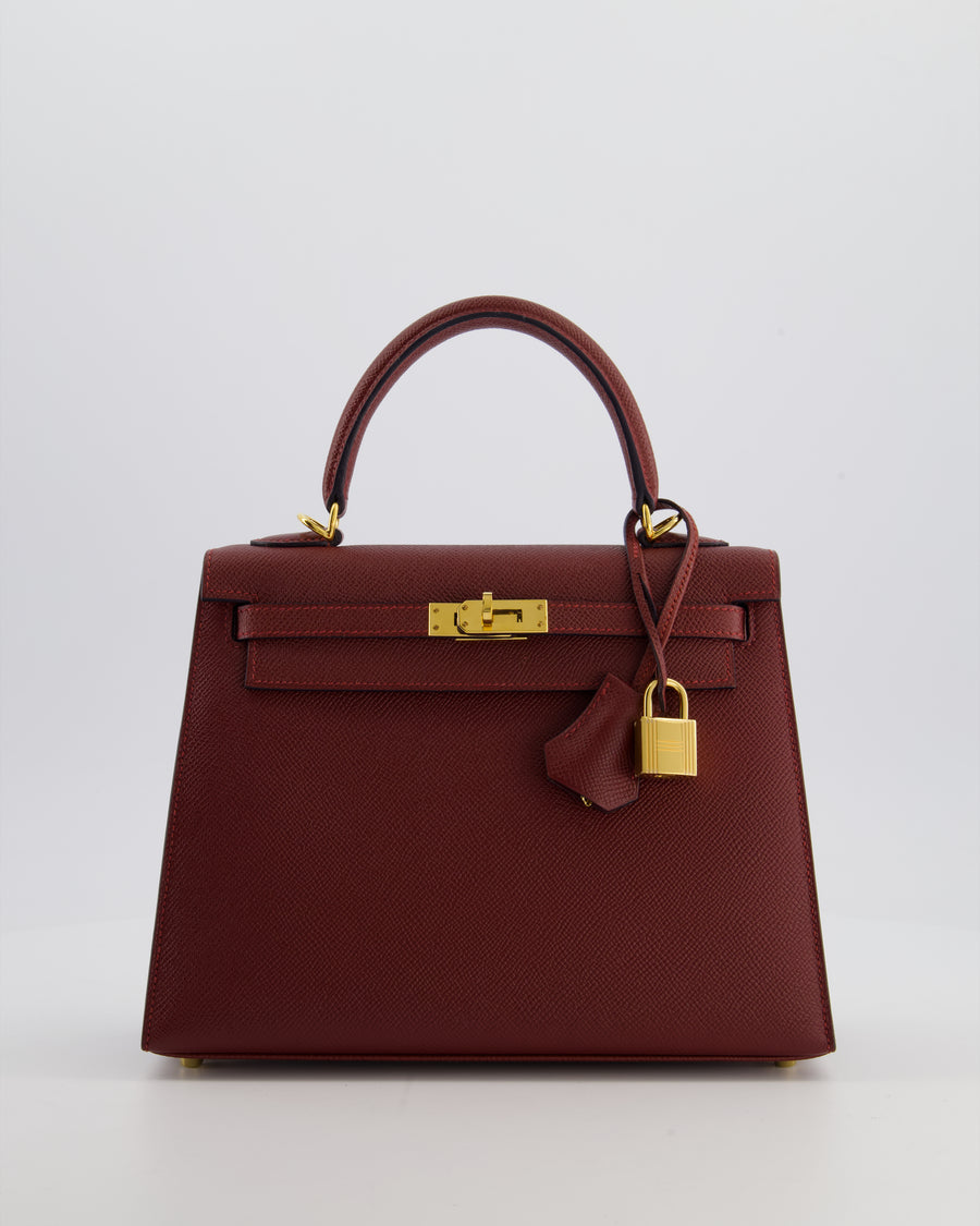 *SUPER RARE* Hermès Kelly 25 Sellier Bag in Rouge H Epsom Leather with Gold Hardware