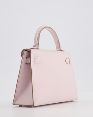 *SUPER RARE* Hermès Mini Kelly II 20 Bag In Mauve Pale Epsom Leather with Palladium Hardware