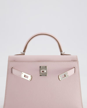 *SUPER RARE* Hermès Mini Kelly II 20 Bag In Mauve Pale Epsom Leather with Palladium Hardware