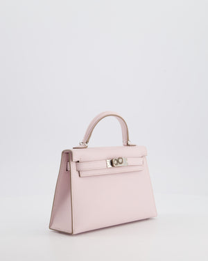 *SUPER RARE* Hermès Mini Kelly II 20 Bag In Mauve Pale Epsom Leather with Palladium Hardware