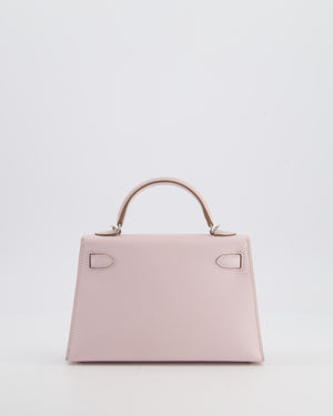 *SUPER RARE* Hermès Mini Kelly II 20 Bag In Mauve Pale Epsom Leather with Palladium Hardware