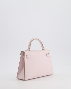 *SUPER RARE* Hermès Mini Kelly II 20 Bag In Mauve Pale Epsom Leather with Palladium Hardware