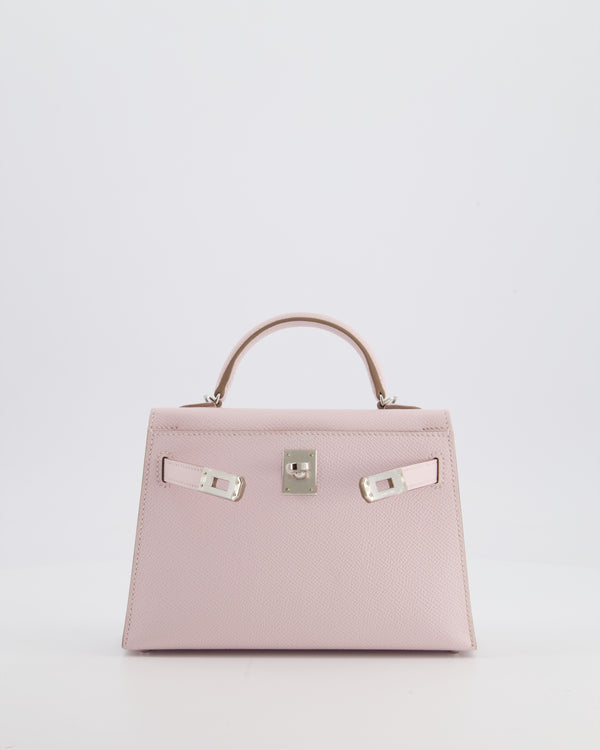 *SUPER RARE* Hermès Mini Kelly II 20 Bag In Mauve Pale Epsom Leather with Palladium Hardware