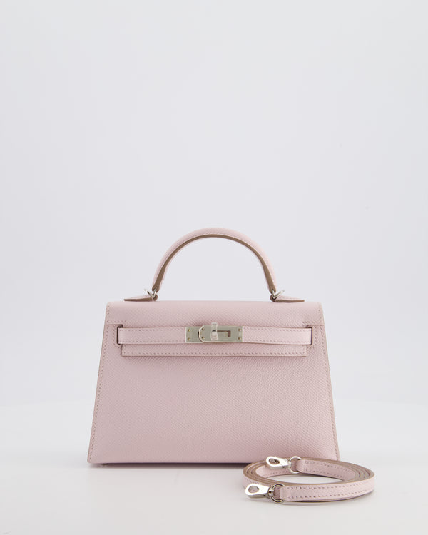 *SUPER RARE* Hermès Mini Kelly II 20 Bag In Mauve Pale Epsom Leather with Palladium Hardware