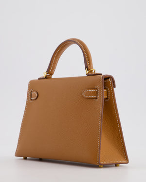 *HOT* Hermès Mini Kelly II 20 Bag in Gold Epsom Leather with Gold Hardware