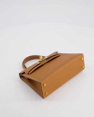 *HOT* Hermès Mini Kelly II 20 Bag in Gold Epsom Leather with Gold Hardware