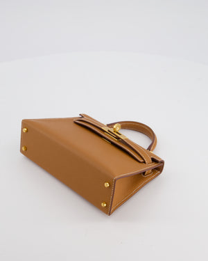 *HOT* Hermès Mini Kelly II 20 Bag in Gold Epsom Leather with Gold Hardware