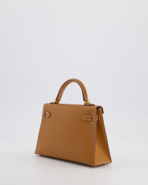 *HOT* Hermès Mini Kelly II 20 Bag in Gold Epsom Leather with Gold Hardware