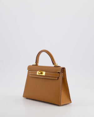 *HOT* Hermès Mini Kelly II 20 Bag in Gold Epsom Leather with Gold Hardware