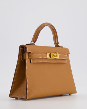 *HOT* Hermès Mini Kelly II 20 Bag in Gold Epsom Leather with Gold Hardware