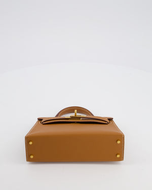 *HOT* Hermès Mini Kelly II 20 Bag in Gold Epsom Leather with Gold Hardware