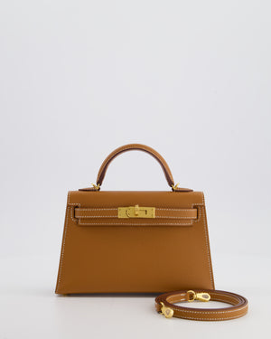*HOT* Hermès Mini Kelly II 20 Bag in Gold Epsom Leather with Gold Hardware