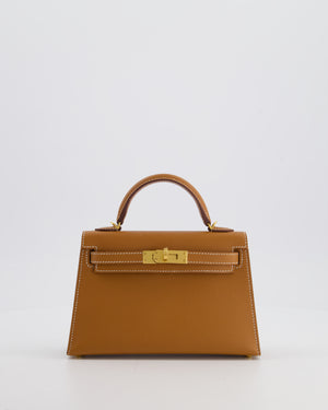 *HOT* Hermès Mini Kelly II 20 Bag in Gold Epsom Leather with Gold Hardware