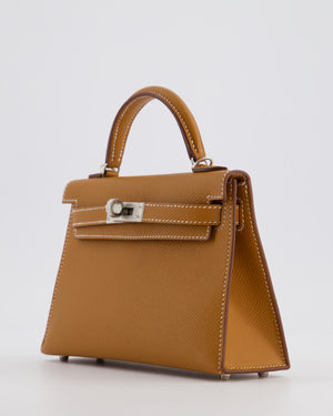 Hermès Mini Kelly II 20 Bag in Gold Epsom Leather with Palladium Hardware