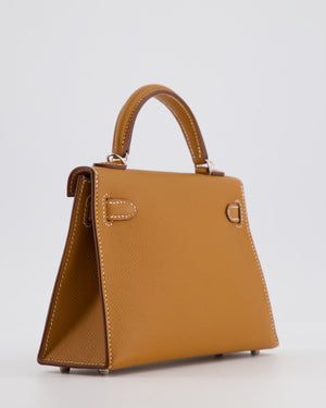 Hermès Mini Kelly II 20 Bag in Gold Epsom Leather with Palladium Hardware