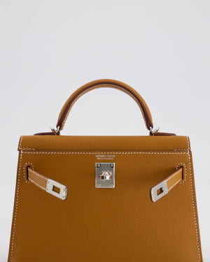 Hermès Mini Kelly II 20 Bag in Gold Epsom Leather with Palladium Hardware