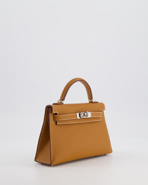 Hermès Mini Kelly II 20 Bag in Gold Epsom Leather with Palladium Hardware