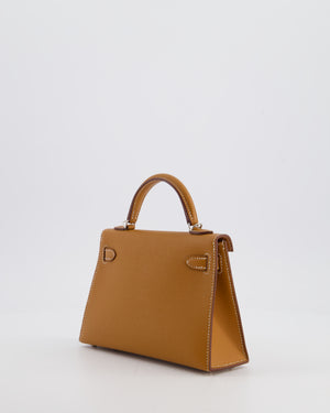 Hermès Mini Kelly II 20 Bag in Gold Epsom Leather with Palladium Hardware