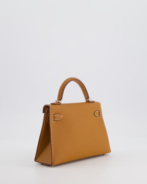 Hermès Mini Kelly II 20 Bag in Gold Epsom Leather with Palladium Hardware