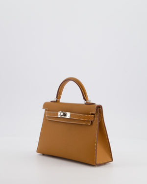 Hermès Mini Kelly II 20 Bag in Gold Epsom Leather with Palladium Hardware
