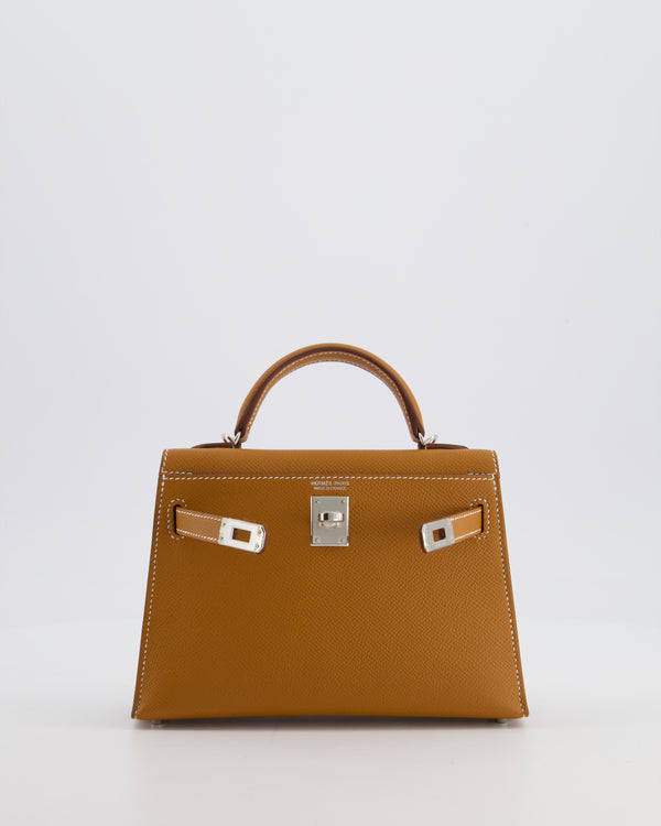 Hermès Mini Kelly II 20 Bag in Gold Epsom Leather with Palladium Hardware